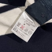 TOMMY HILFIGER トミーヒルフィガー ボーダー 天竺 長袖 ポロシャツ XL/ホワイト×ネイビー メンズ