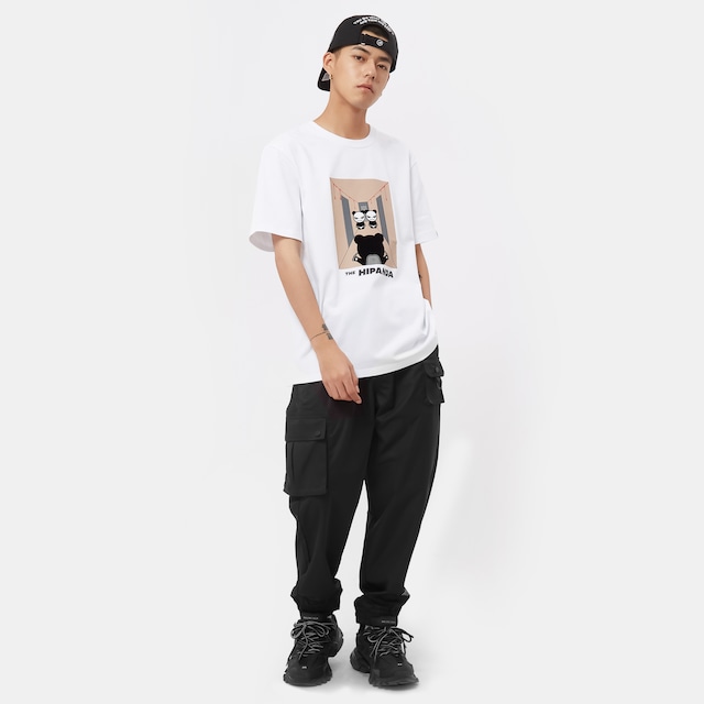 SALE 【HIPANDA ハイパンダ】メンズ パロディ Tシャツ MEN'S MOVIE PARODY PRINT SHORT SLEEVED T-SHIRT / WHITE・BLACK・BEIGE