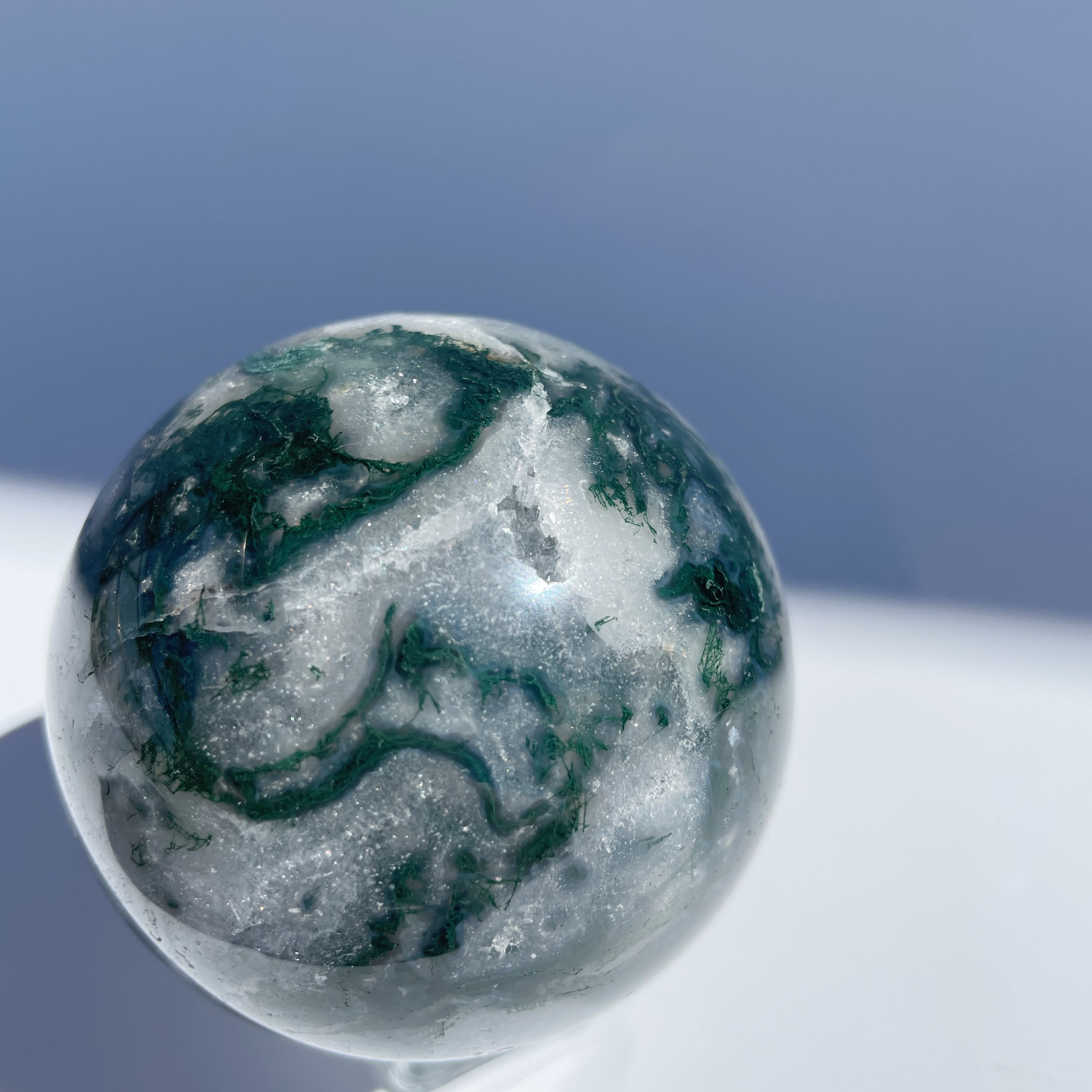 モスアゲート スフィア(丸玉)03♢Moss agate ♢天然石・鉱物 モスアゲート スフィア(丸玉)03♢Moss agate ♢天然石・鉱物