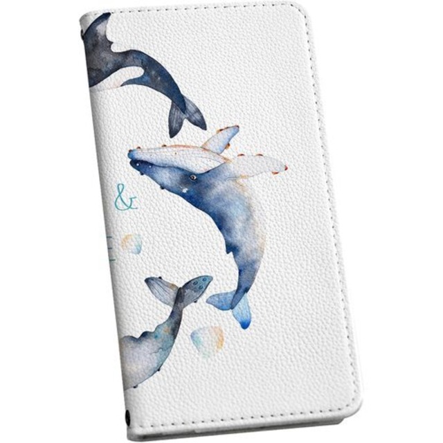 iphone7 ケース カバー 手帳 スマコレ 手帳型 レザー 手帳タイプ 革 スマホケース スマホカバー 013466 くじら 海 英語 102