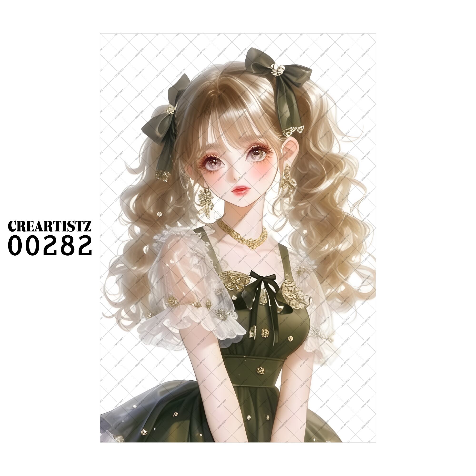 00282 ガール キュート オリジナル ペーパー/ステッカー 4枚セット CREARTISTZ