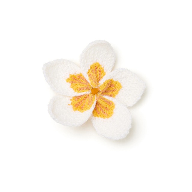 ALANUI　FRANGIPANI EMBROIDERED BROOCH　ARPA OCHER YELLOW