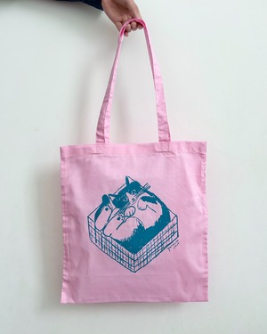 『箱入りネコ』トートバッグ　ねこ