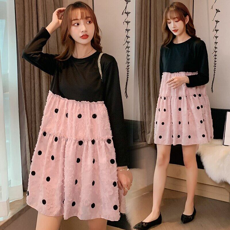 【新作】【送料無料】 妊娠中の女性2020年春秋マタニティドレスマタニティウェア スプリング 春物 オータム 秋物 AL expec366415884110