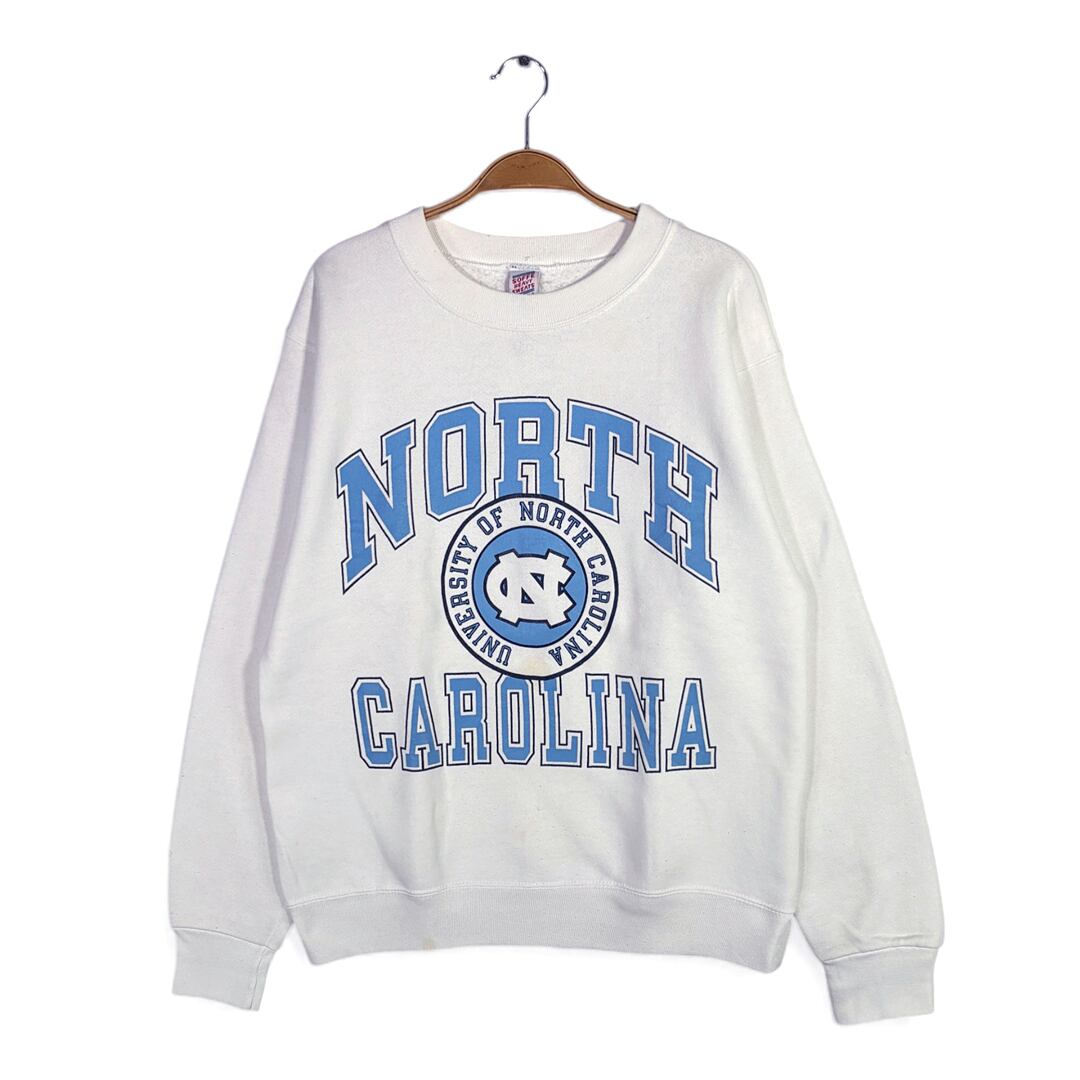 90s SOFFE HEAVY SWEATS USA製 ヴィンテージ スウェット カレッジ 3段プリント ホワイト サイズL 古着 CF1020