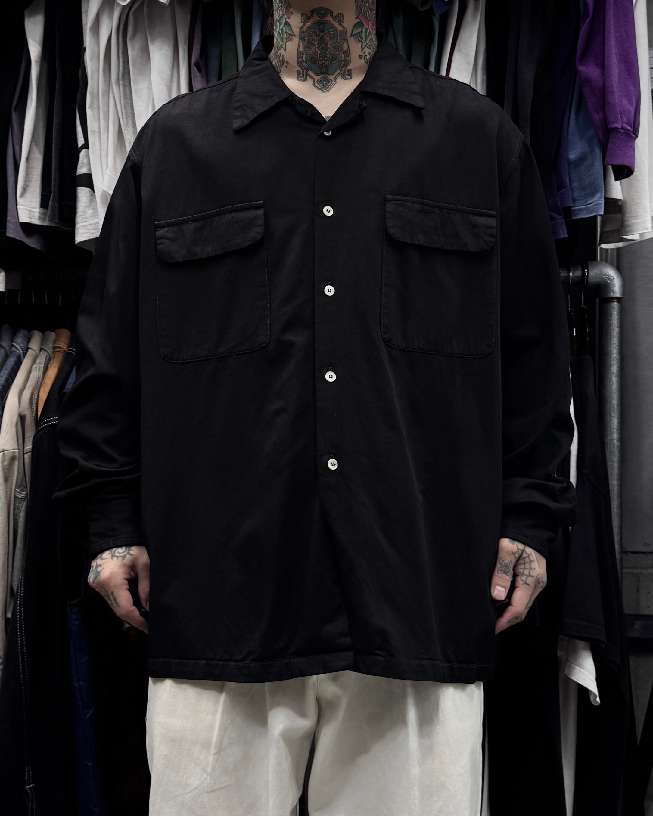 Special‼︎】80's~90's old stussy Open Collar Cotton Shirts “黒タグ