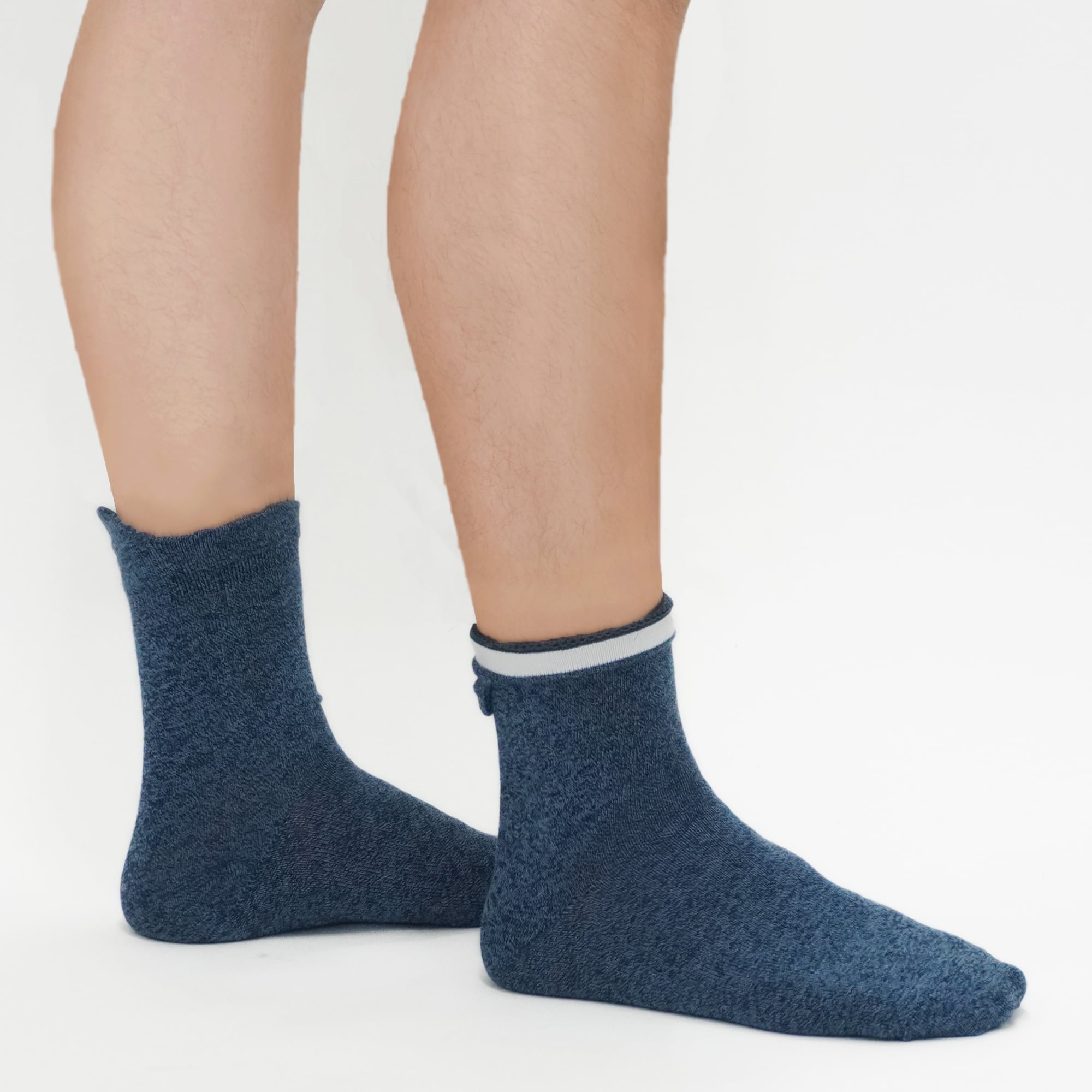 メンズ】MARIMO ほのん 片手で履ける2Way靴下 ブルー×デニム 111100-3