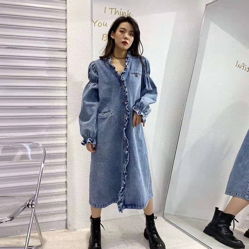 スプリングドレス ロングルーズカジュアル 大きめサイズ 春物 ミックスインファッション5926555889