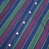 multi stripe denim button down shirt