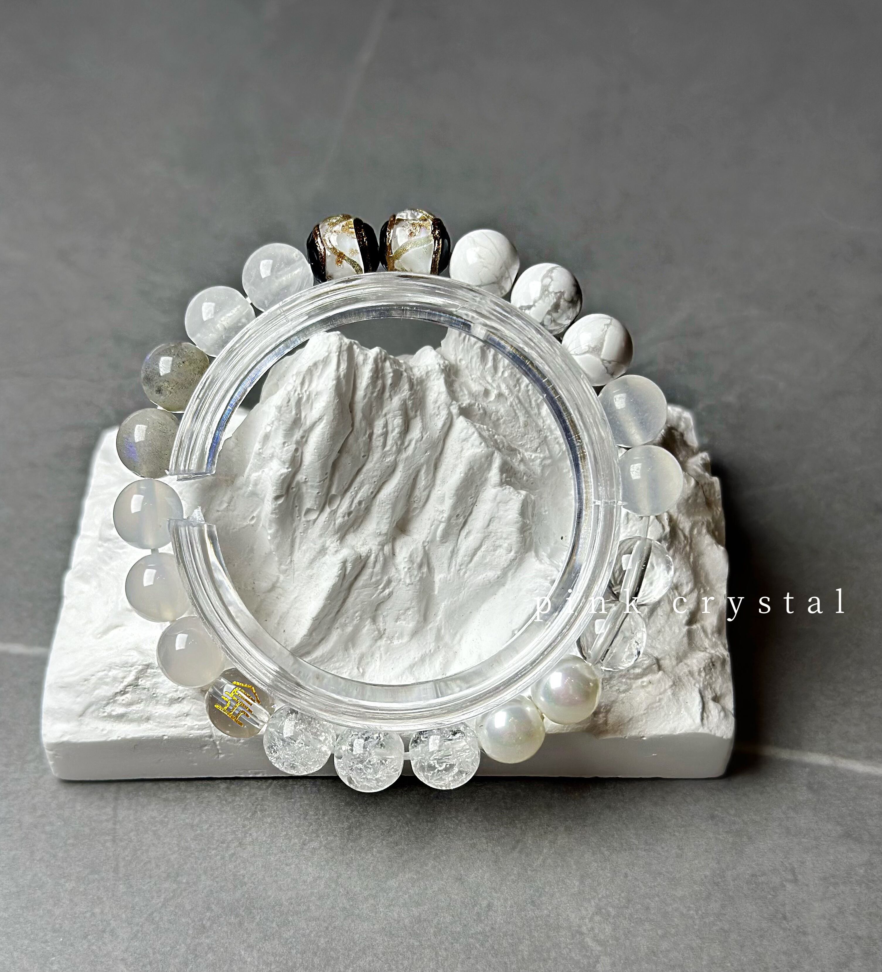 アクセサリー 五行バランスシリーズ「木」 天然アゲート＆水晶