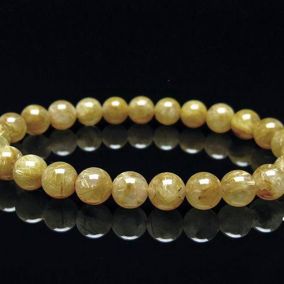 タイチンルチルクォーツ ブレスレット 7mm ルチルクォーツ ブレス 一点物 111-41717