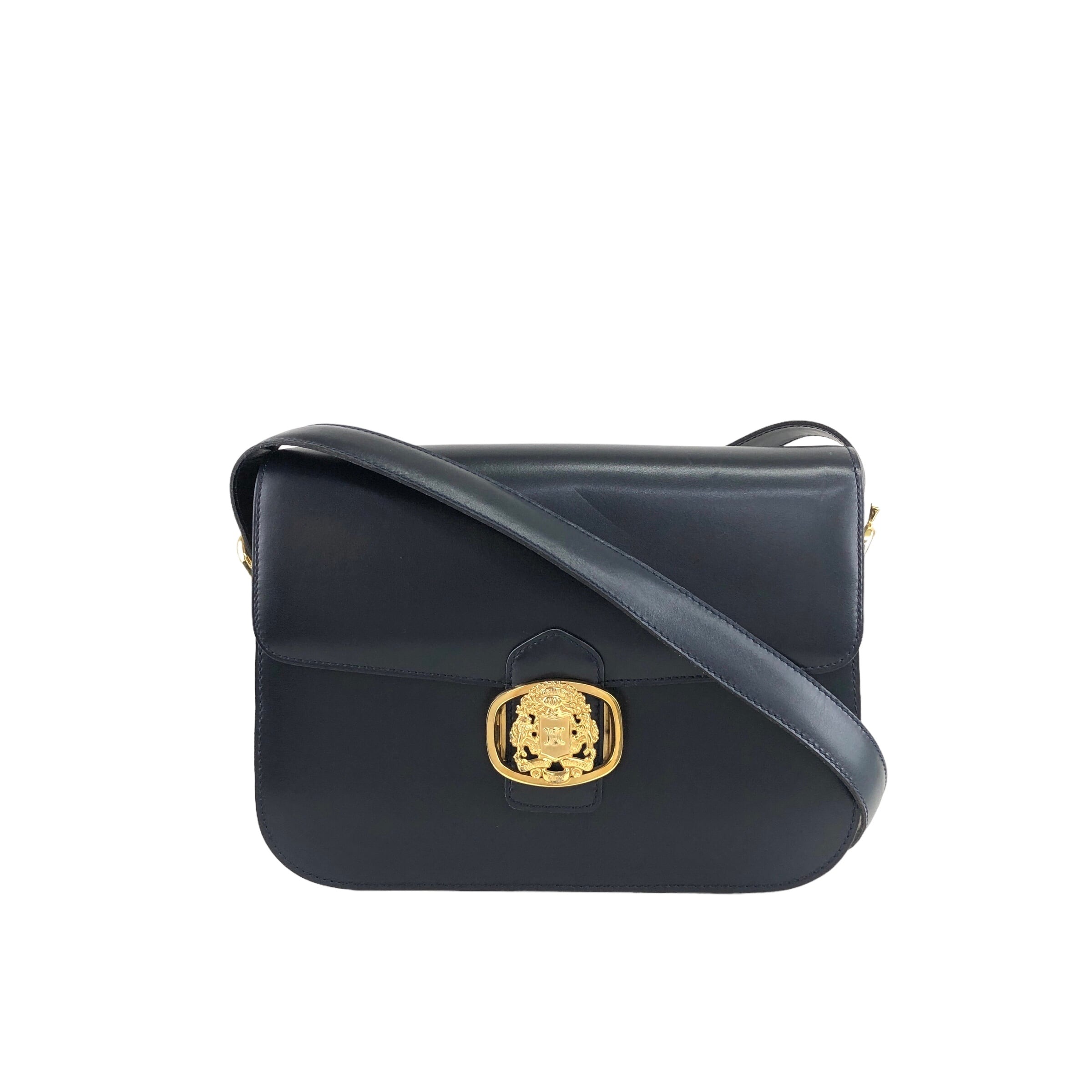 CELINE セリーヌ ショルダーバッグ ダークネイビー ブラゾン