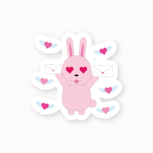 うさぎのラブレター(ミニステッカーA)