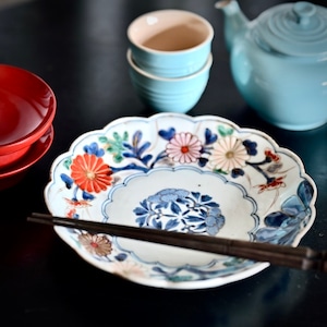 【50391】伊万里焼　菊もようの 大皿 江戸末期/ Imari L size Plate Flower / Edo Era