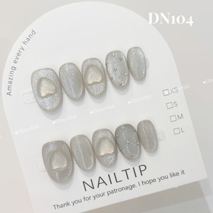 DN104 ネイルチップ　ハンドメイド 長さ選べる　写真はショートオーバル 　サイズXS/S/M/L　ツールキット付き　収納ケースあり　