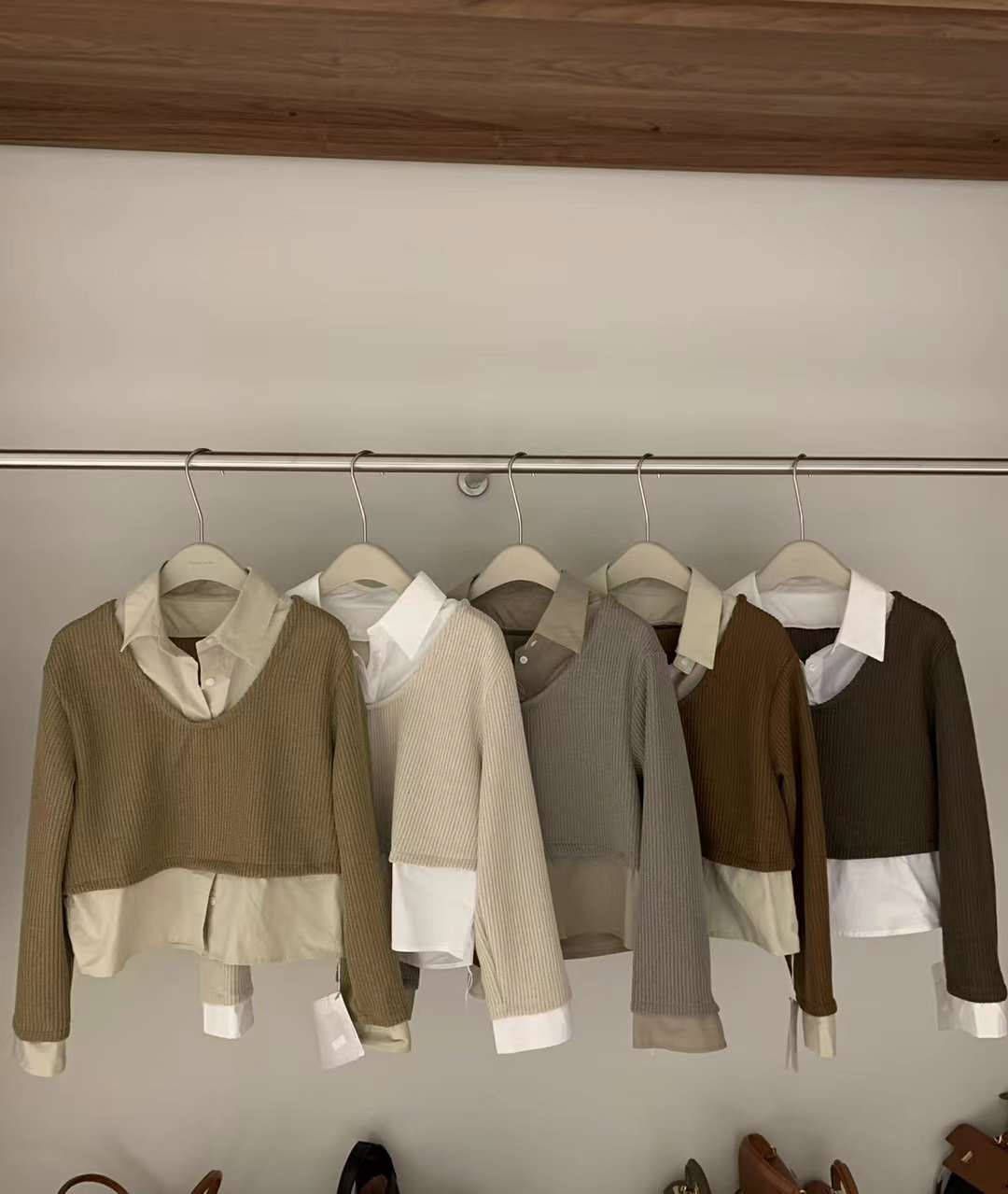 シャツレイヤード風トップス　AJ22155-2485