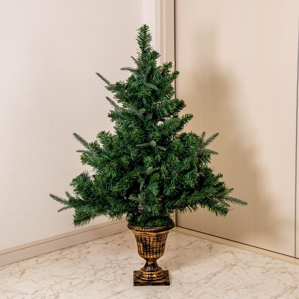 【90cm】ポット入りフレアークリスマスツリー（ヌードツリー）(10200) 一年中クリスマスのお店R-dott.〔アールドット〕