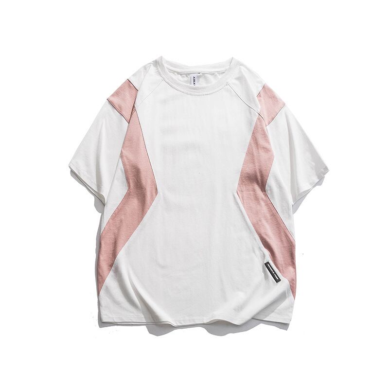 Yidaoヴィンテージ2020夏の新しいルーズカジュアル薄い半袖の男性と女性のカラーマッチングラウンドネックTシャツイン-アリババ サマー 夏物 Oネック ビンテージ hip6-161190469174515