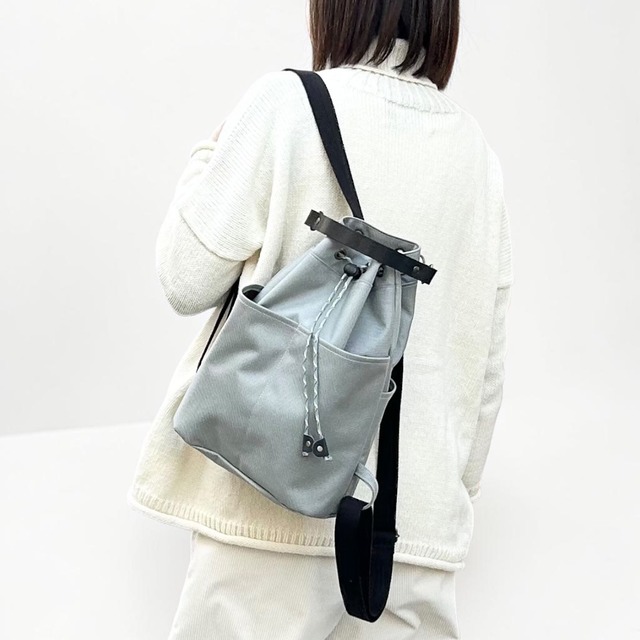 即納商品　ちょこっとリュック：グレー（撥水加工ナイロン素材リュック）
