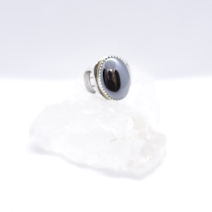 Navajo Silver Ring Hematite 21号