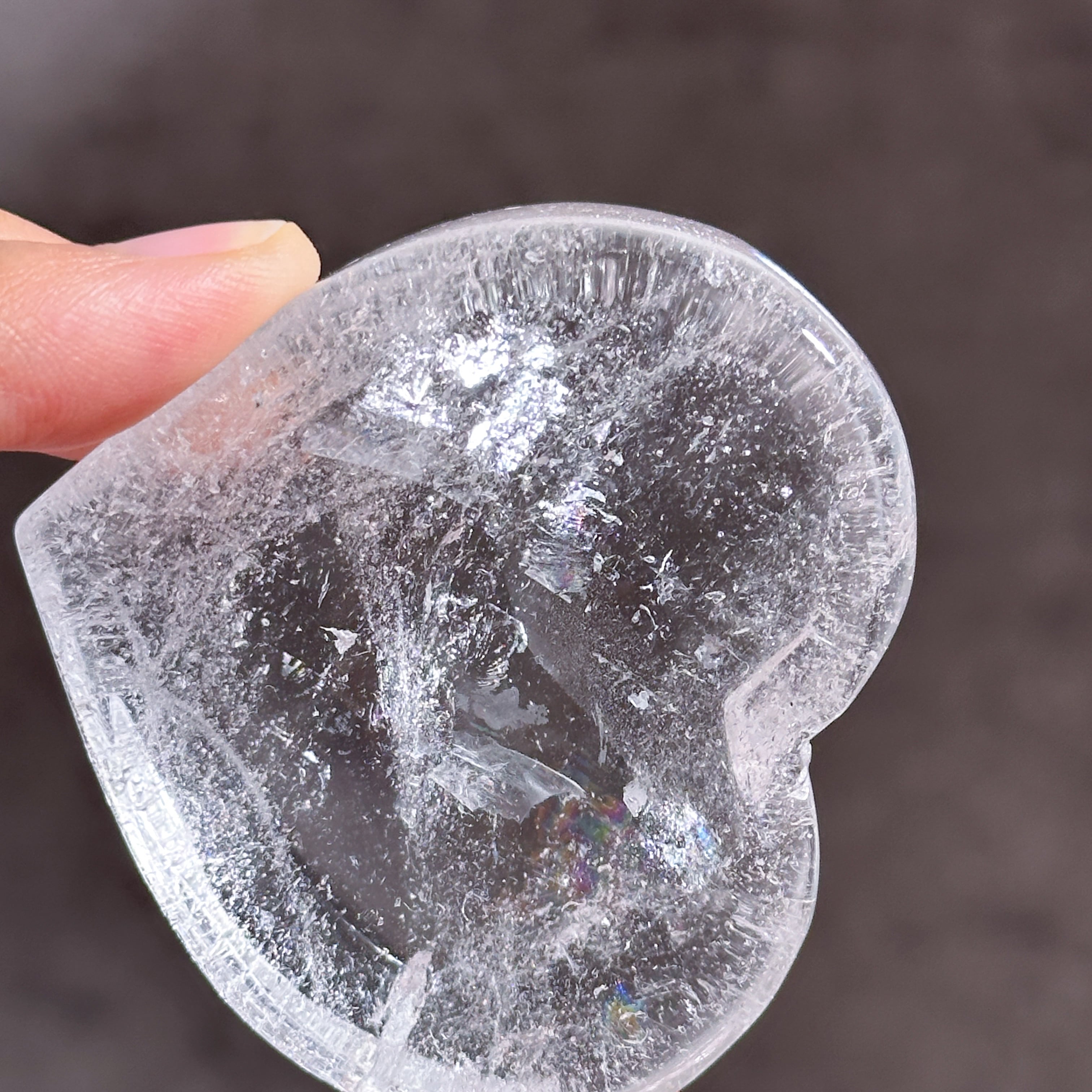 虹◎クリアクォーツハート型のうつわ 32◇ Clear Quartz ◇ 天然石