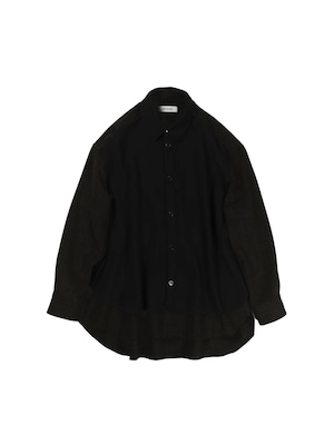レイヤードドッキングシャツ ブラック×ブラック