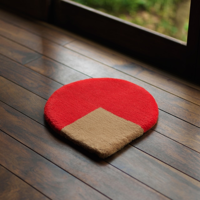 CIRCLE SQUARE RUG｜RED-BEIGE / 01