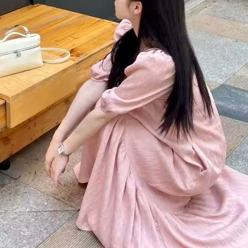 パフスリーブリラックスワンピース