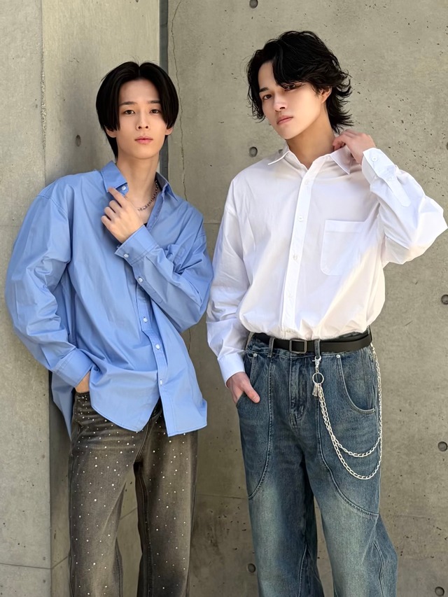 【ALUDE SELECT】box sihouette diamond shirt（2color）
