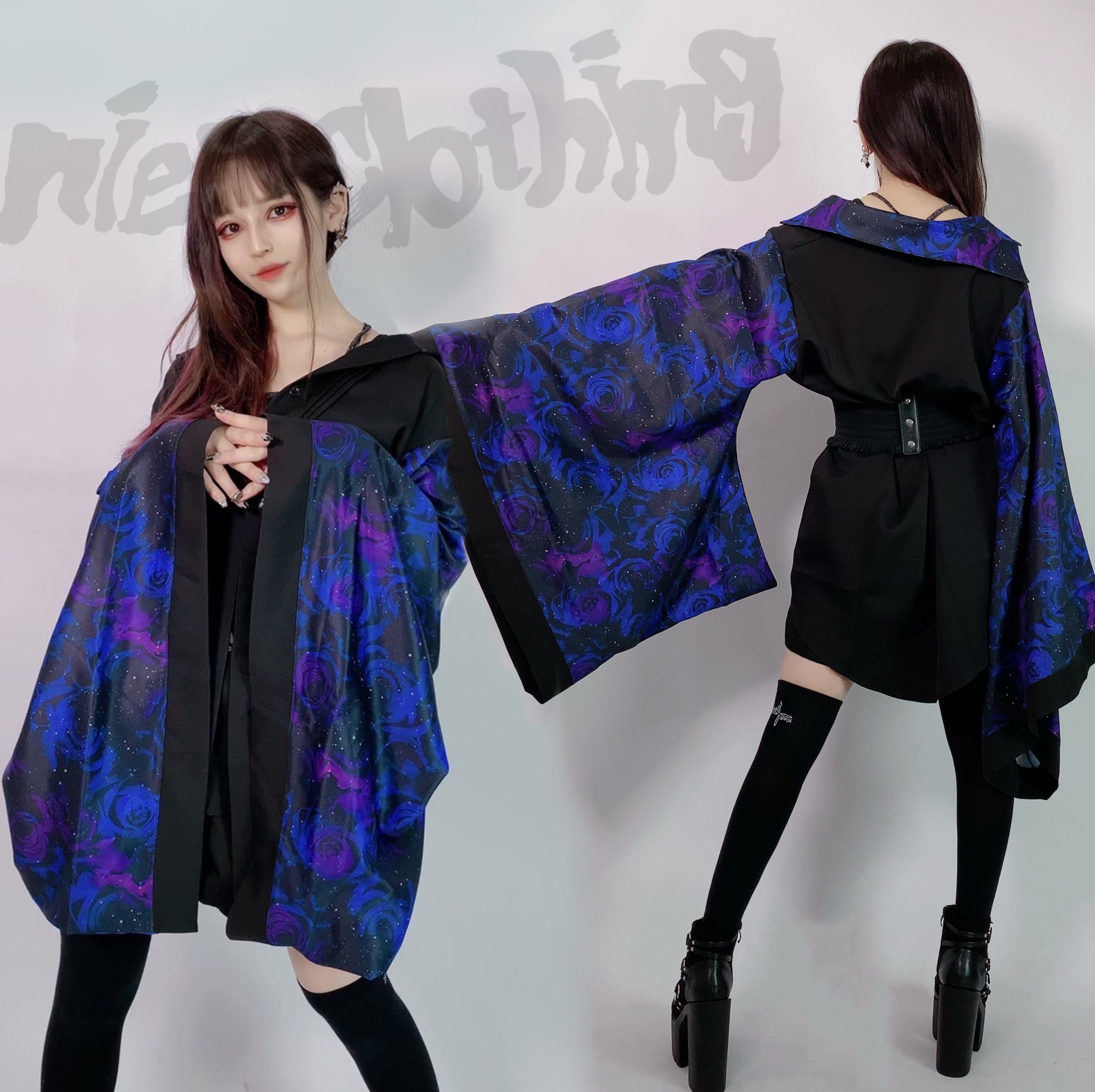 着物風袖ブロッキングシャツ【PURPLE ROSE】 | NIER CLOTHING powered by BASE