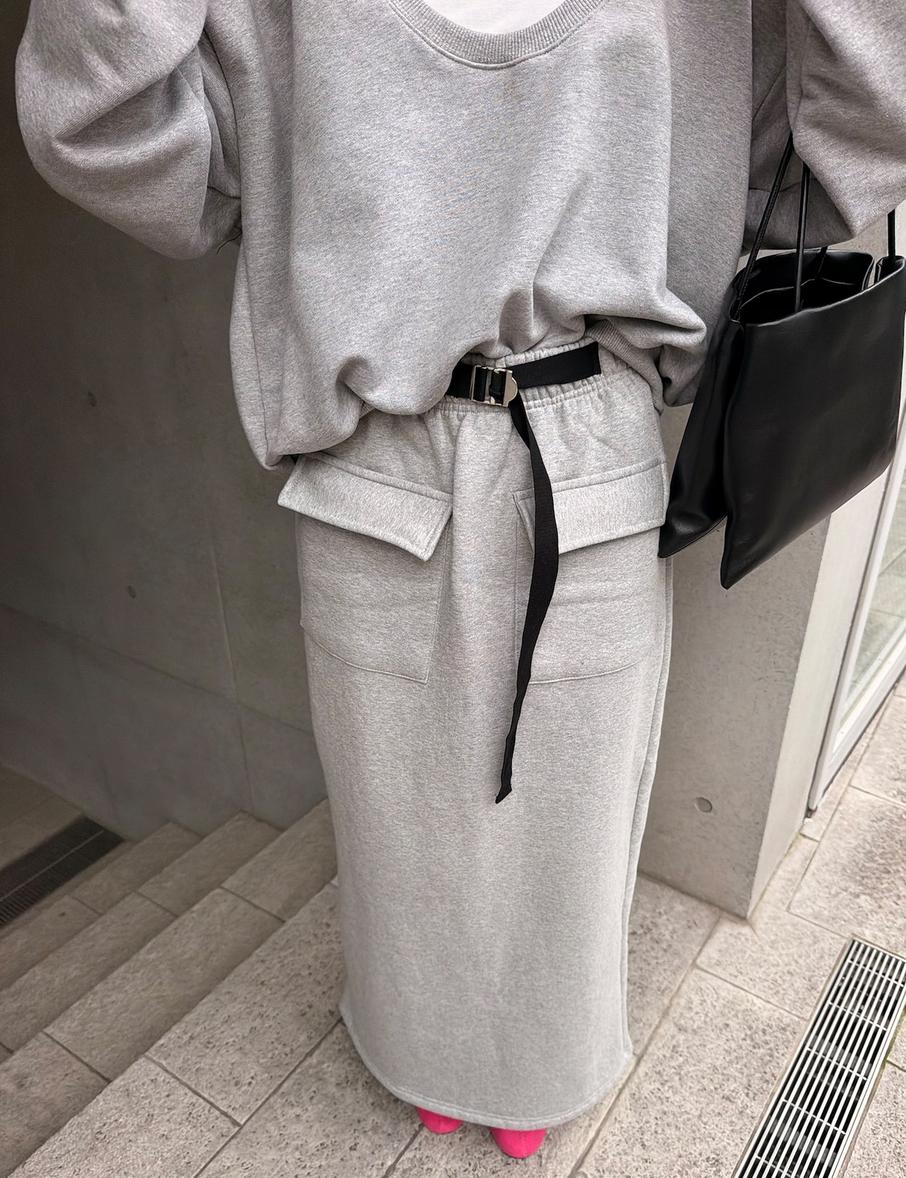 【新作5%OFF・3日間】★裏起毛★Buckle Sweat Skirt_2colors