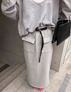 【新作5%OFF・3日間】★裏起毛★Buckle Sweat Skirt_2colors