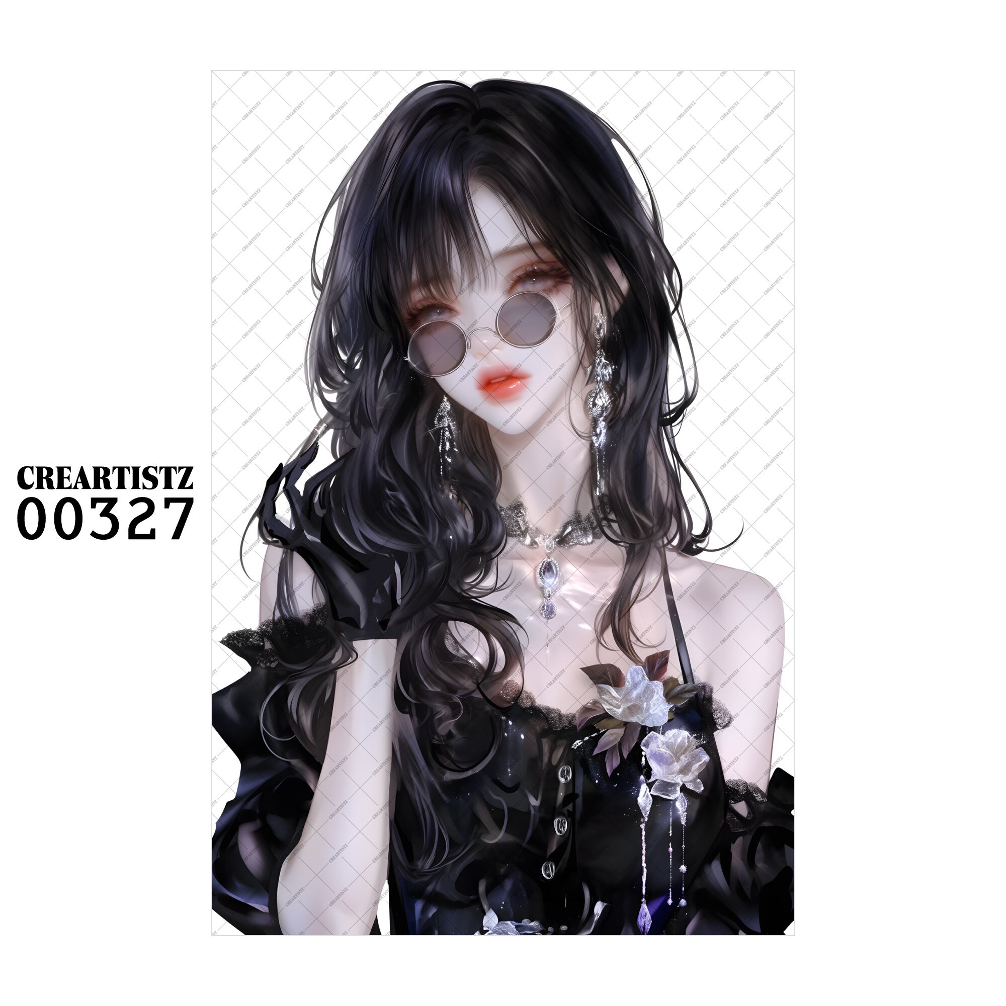 00327 ガール キュート オリジナル ペーパー/ステッカー 4枚セット CREARTISTZ