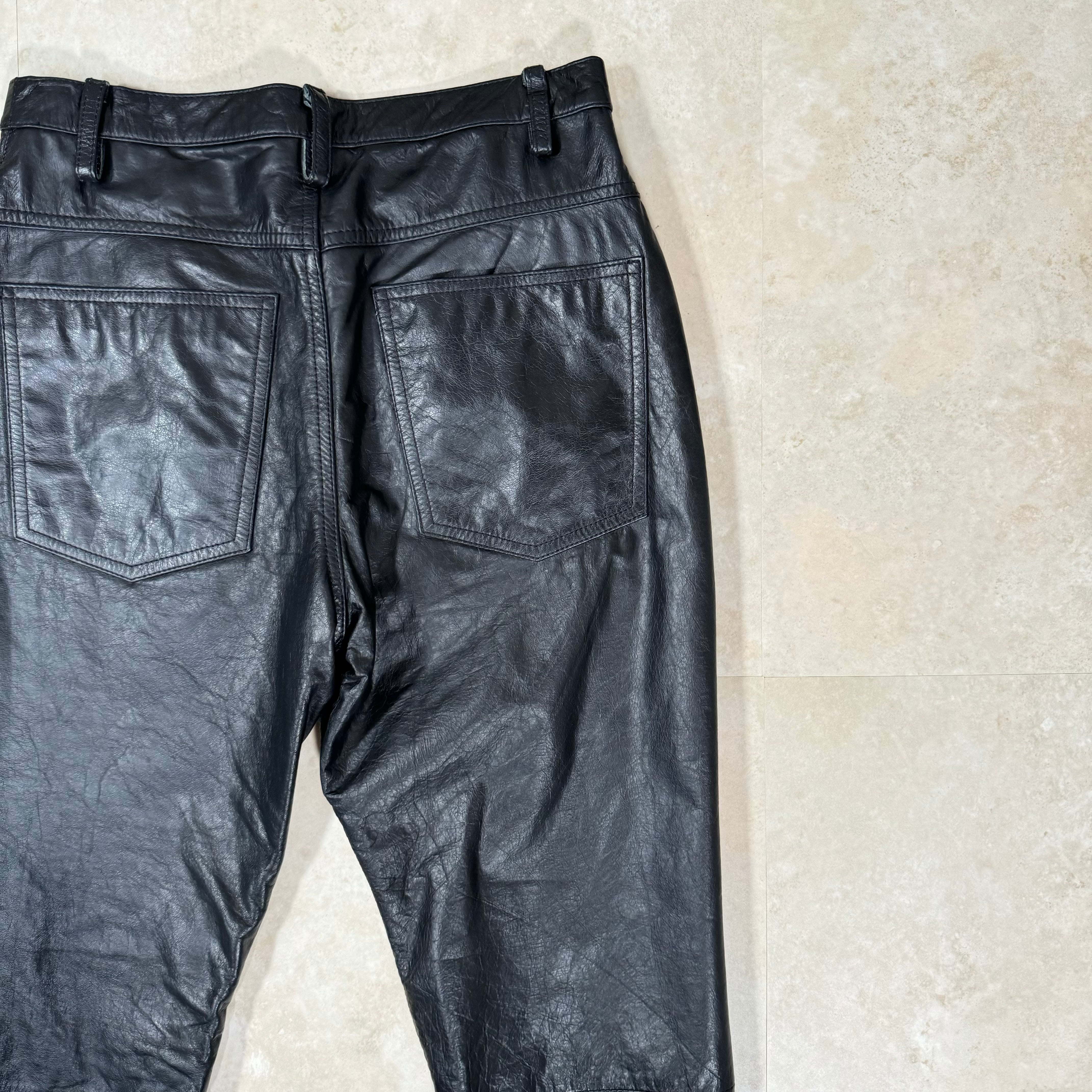 90s WILSONS LEATHER レザーパンツ カットオフ 黒色 W30 | 古着 90s WILSONS LEATHER レザーパンツ カットオフ 黒色 W30 | 古着