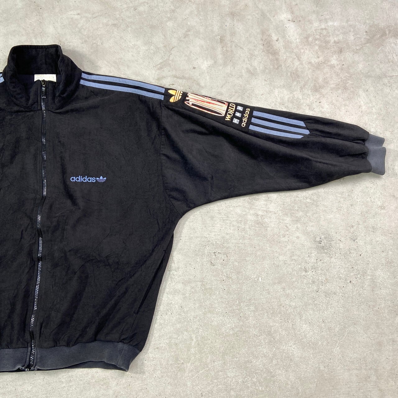 80年代 チュニジア製 adidas アディダス トラックジャケット ベロア 