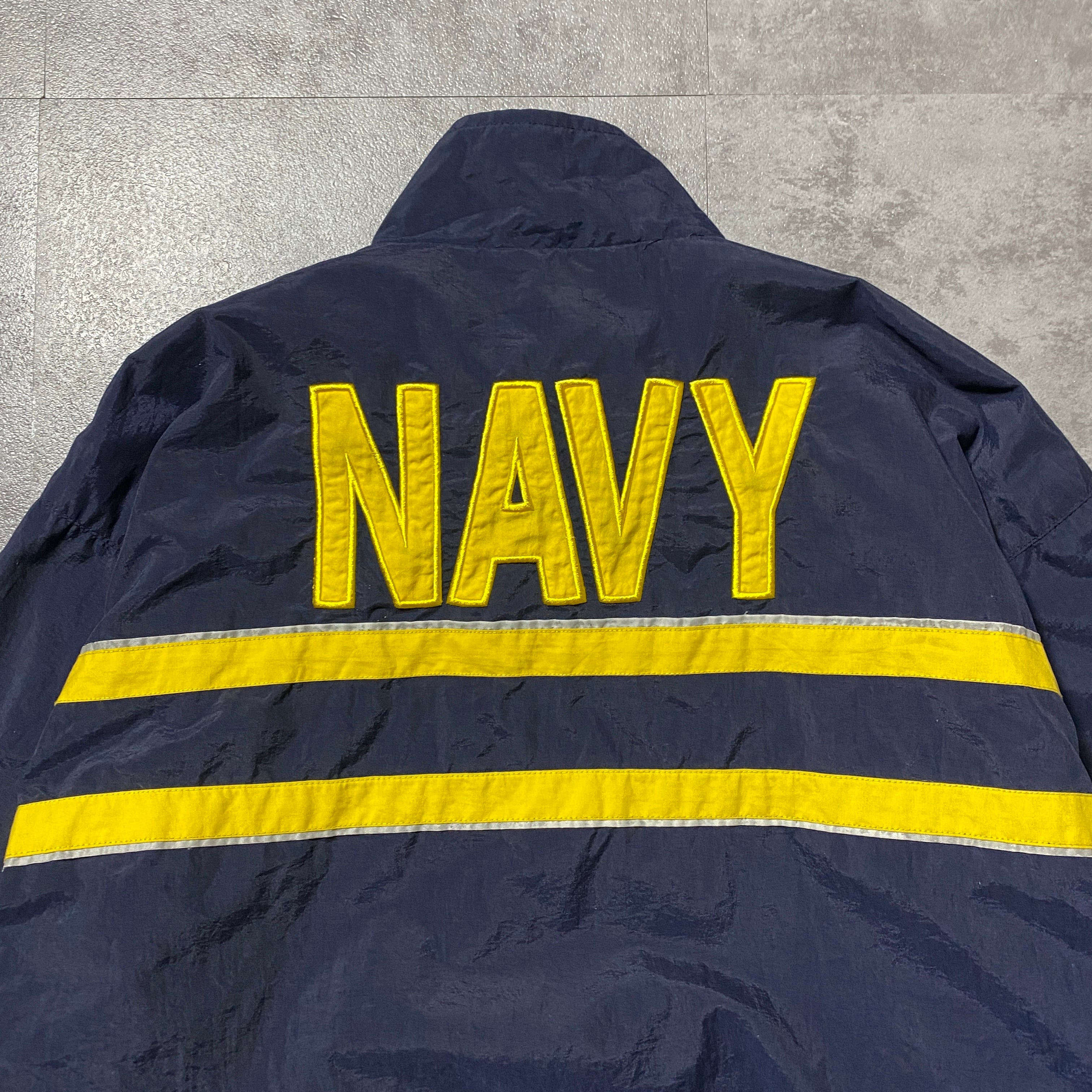 マカオ製】00's U.S.NAVY アメリカ海軍 刺繍ワンポイント バックロゴ