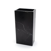 MARBLE SQUARE VASE - Black