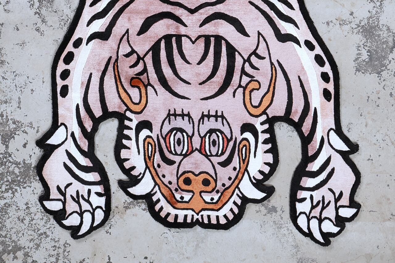 Tibetan Tiger Rug 《Lサイズ•シルク・オリジナル2・ココアブラウン185