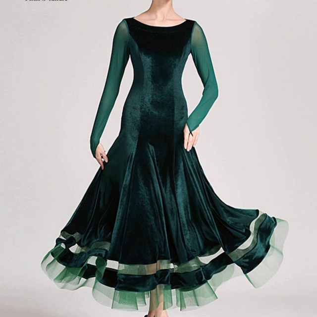 エレガンスフロー ロングスリーブ ダンスドレス ds0978