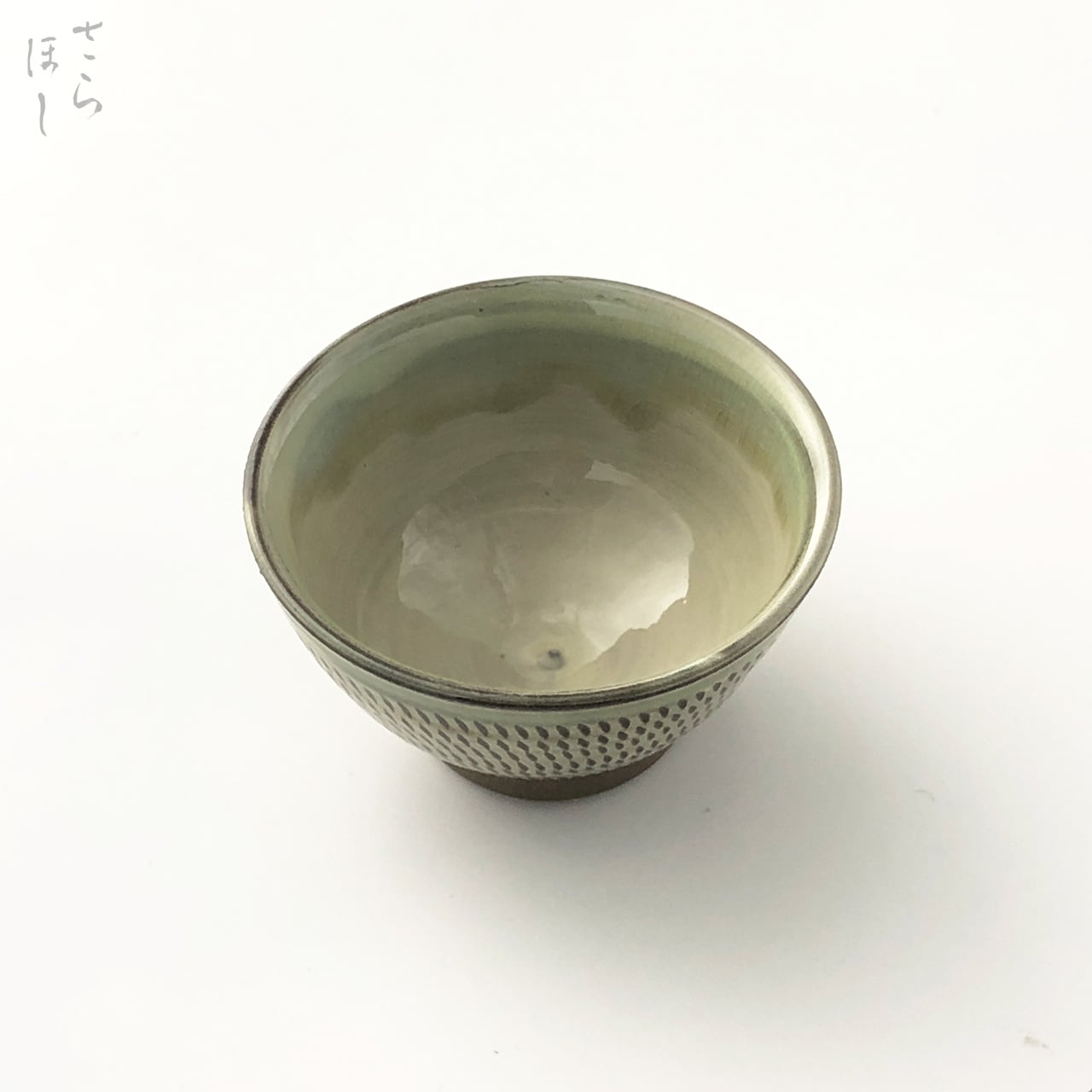 鎧茶碗 鎧煎茶碗 古民芸 小鹿田焼 小袋窯 煎茶碗 飛びかんな 緑 口径約9cm 汲出 陶器 和食器 民