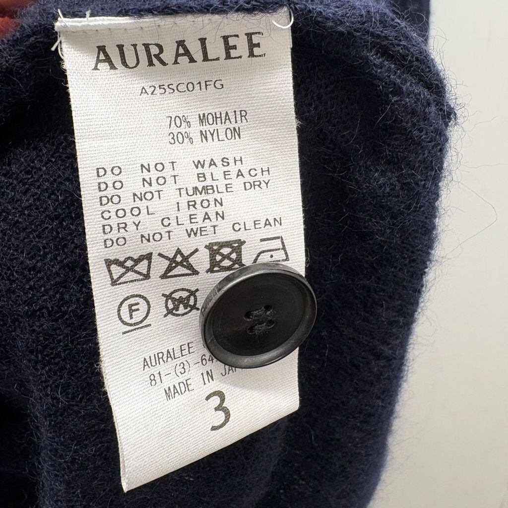 AURALEE オーラリー 25AW KID MOHAIR SHEER KNIT CARDIGAN モヘア