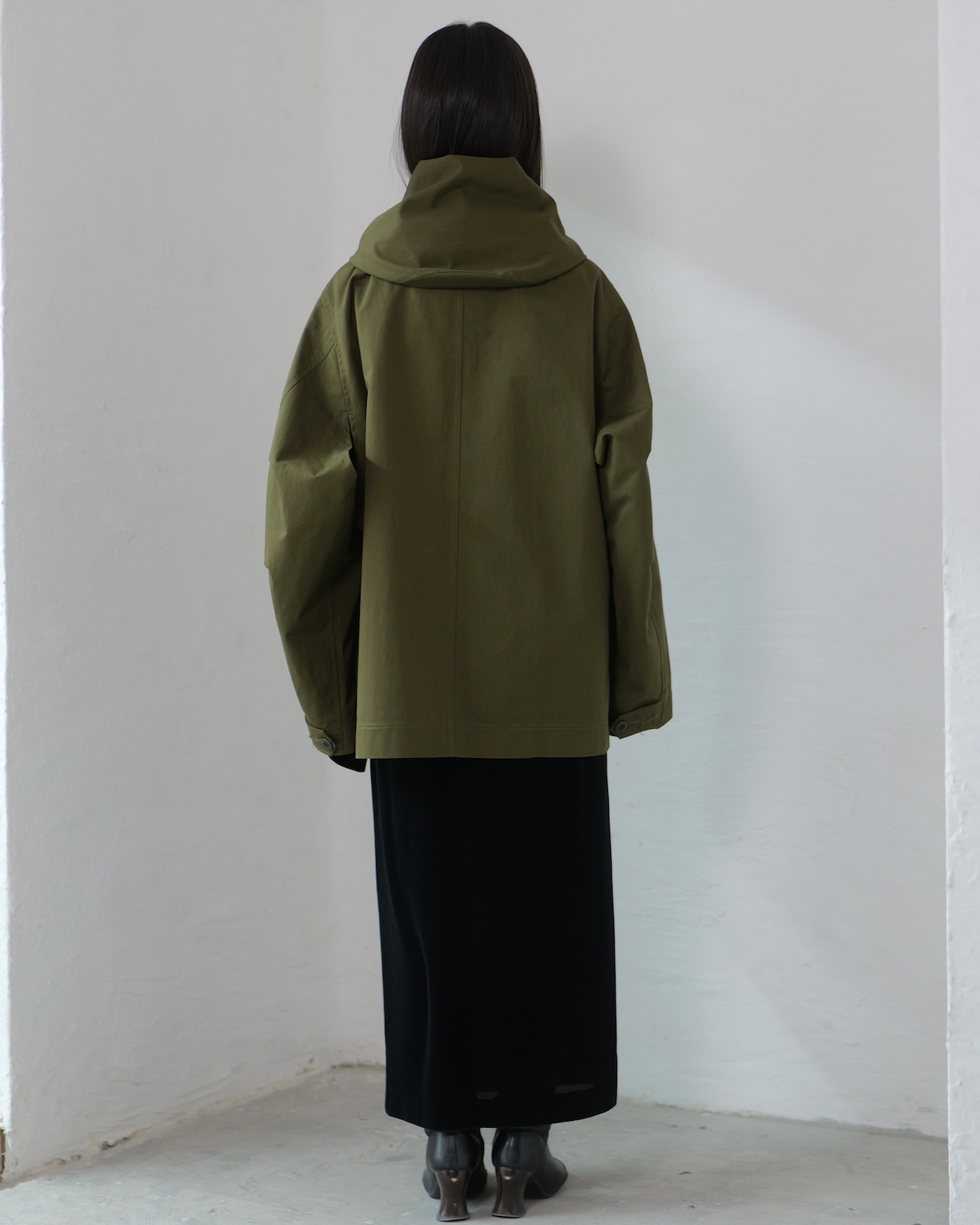 i’m here - Haoli Military Jacket :Khaki|フードストールドッキング/2WAY/ウェザークロス 入荷予定:2026.01.17(M 1点)