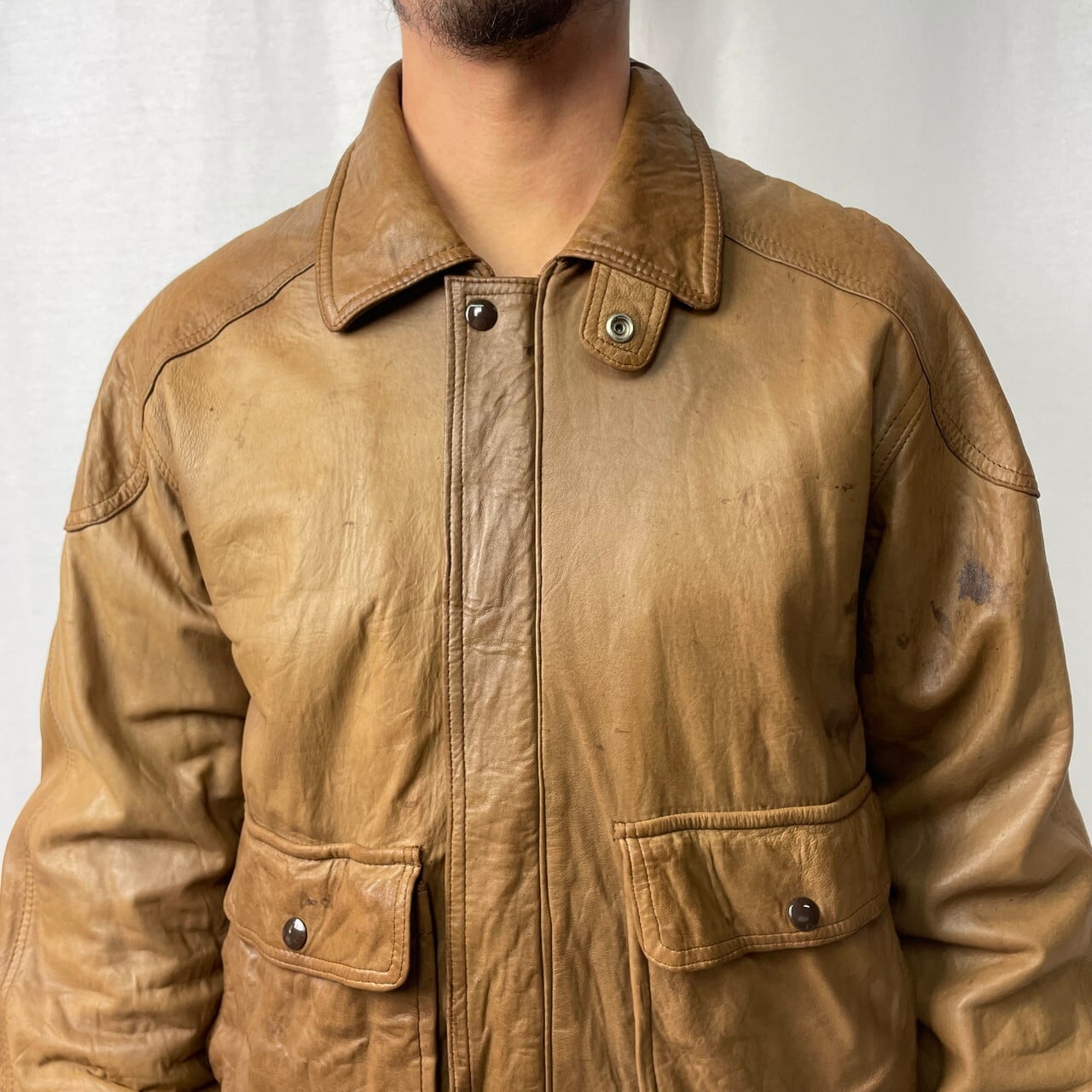 80年代 LONDON FOG ロンドンフォグ レザーブルゾン スポーツジャケット 