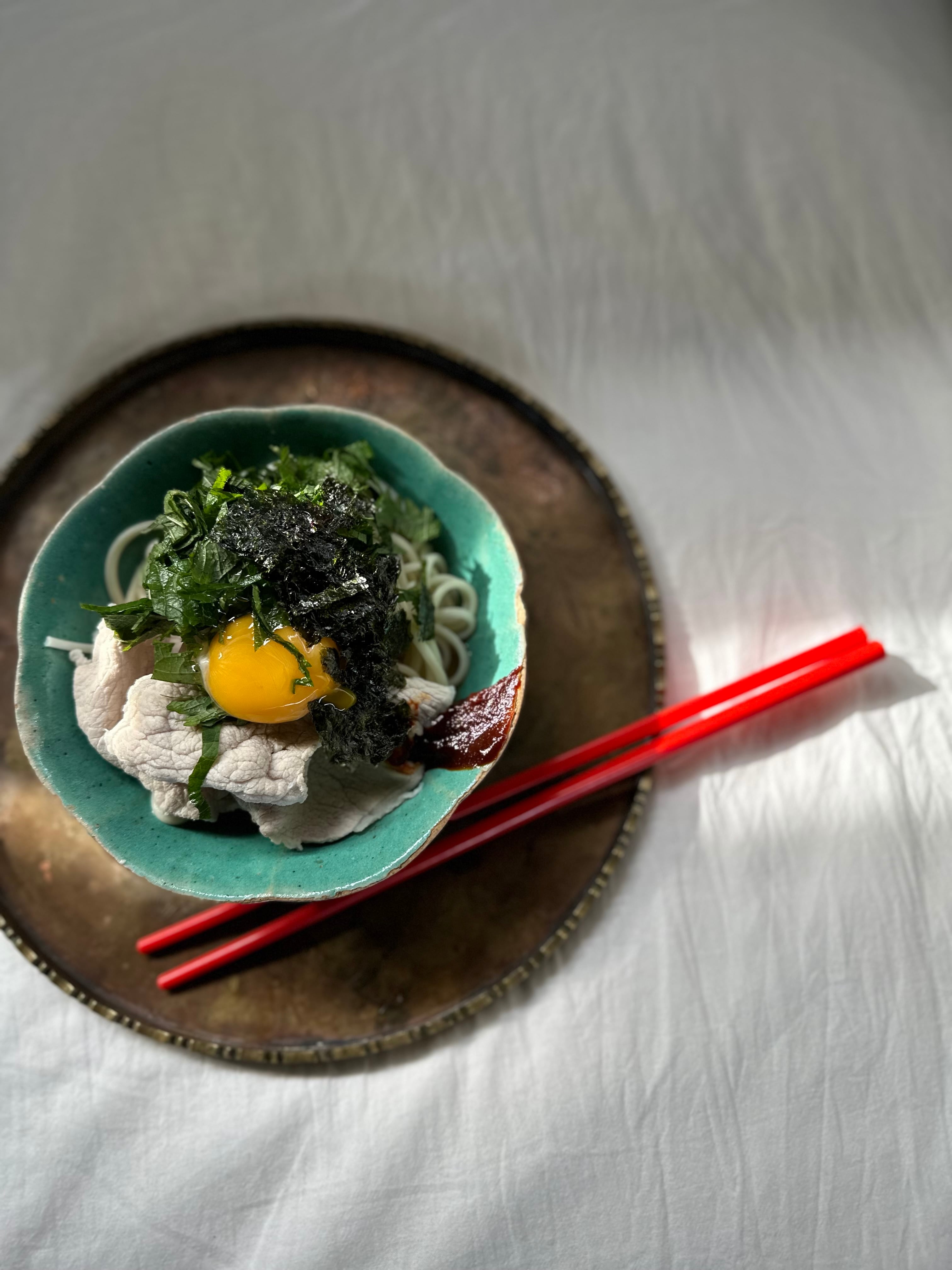 OLD CHINA 陶器フリルボウル / ターコイズ