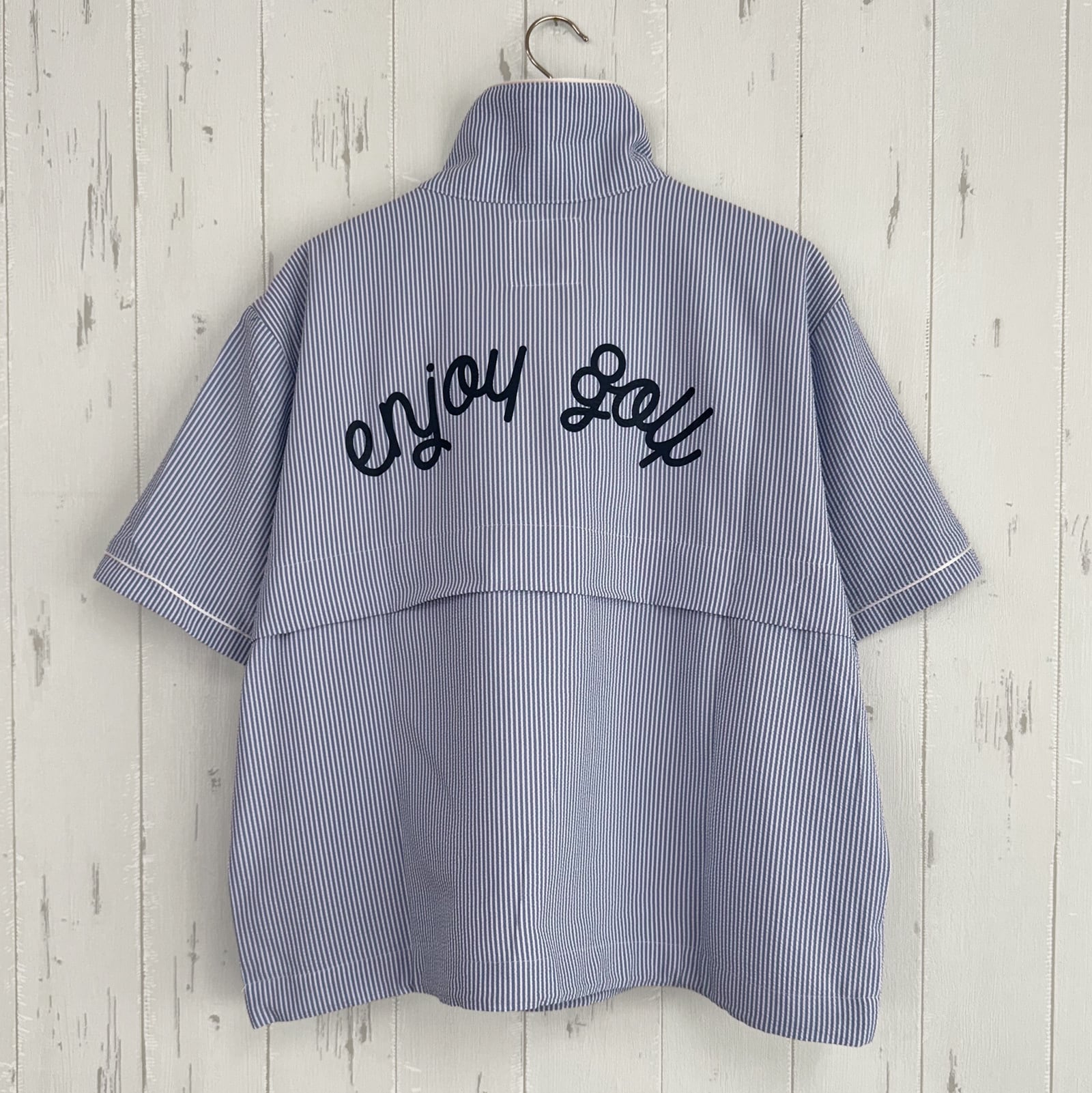 WOMEN'S】8G SUCKER STRIPE JACKET -BLUE- | 8G SHOOT WEBSTORE