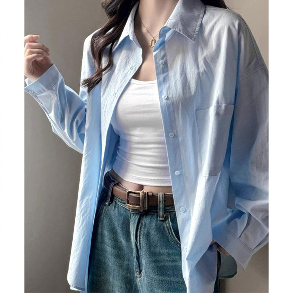 シャツ 長袖 オーバーサイズ レディース 春夏秋 韓国 シンプル 大人 きれいめ カジュアル 無地 トップス 羽織り 体型カバー ゆるシャツ ゆったり オフィスカジュアル 大人可愛い 大人女子