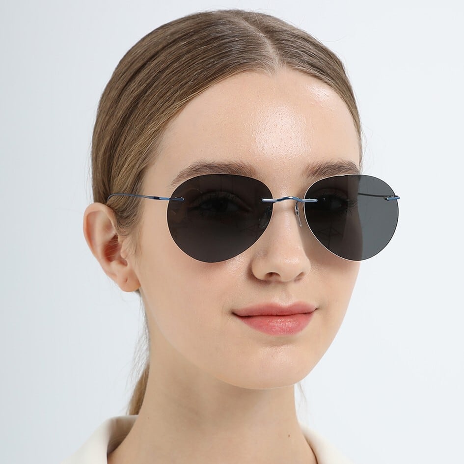 Titanium Rimless Sunglasses -tear drop- / チタン リムレス