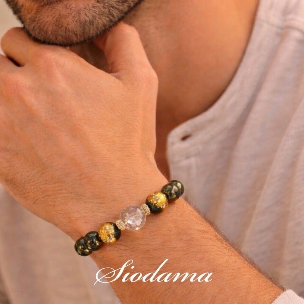 金運上昇】琉球黄金ホタルガラスブレスレット | 琉球塩珠