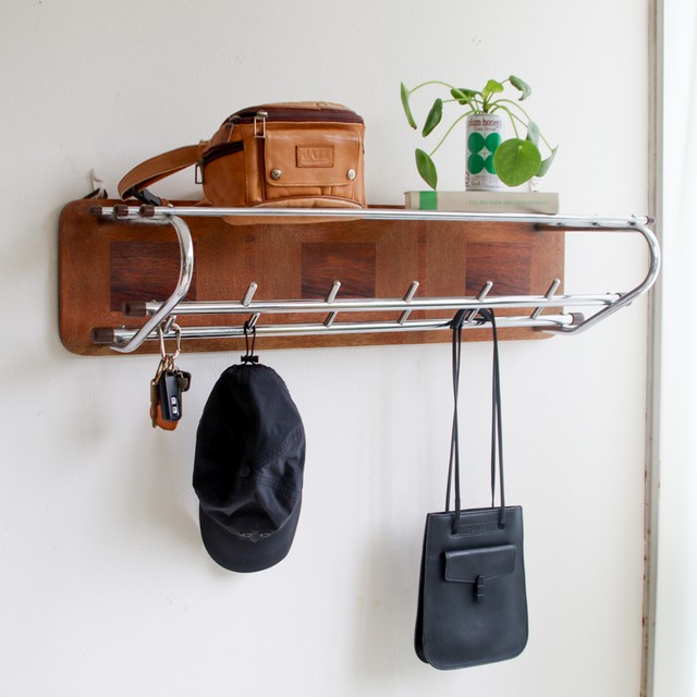 ART DECO WOOD WALL COATRACK | 1960s | Netherlands