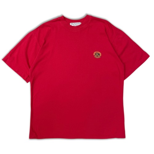 【BURBERRYS】90s Burberrys Tee バーバリー　Tシャツ 　赤　ワンポイント　英国製　イングランド